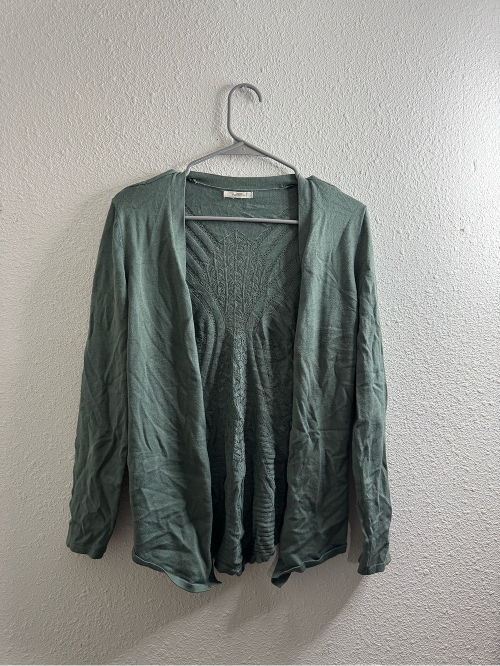 Maurices Olive Green Open-Knit Cardigan
